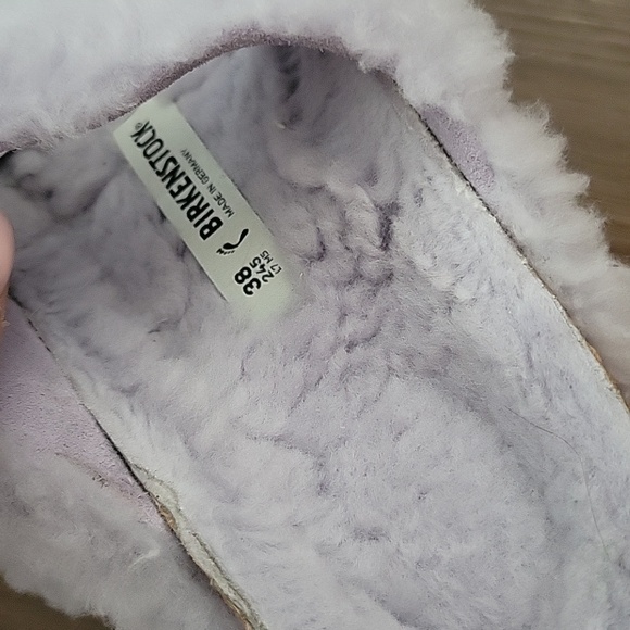 Birkenstock| Arizona Big Buckle Purple Shearling Fuzzy/Fur Sandals Size38 - Picture 6 of 10